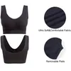 BRAS SOLID Färg Bekväm andningsbar Sömlös sportbh-trådfri Yoga med avtagbara kuddar Thin Mold Cup för kvinnor