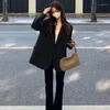 Abiti da donna blazer chic coreano da donna abbigliamento nero abito nero giacca bottoni a maniche lunghe cappotti marchi di lusso top