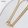 Colliers VoJefen 18K Pendants et colliers Gold's AU750 Gold Big Corde Chain Fashion Bijoux avec mini pendentif diamant Cadeaux de luxe