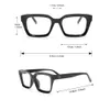 1PC Femmes Square Plastic Frame Lunes claires classiques pour lire à l'école Accessoires quotidiens de protection des yeux