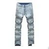 Mens Jeans Male Biker förstörde denimtyg elastiska smala passformade skinniga byxor joggar män rippade byxor droppleveranskläder cl dhzvp