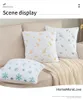 Pillow Christmas Embroidered Throw Covers Set Of 2 Soft Silver Snowflake Glitter Printed Winter Pillowcases For Couch Sofa Room