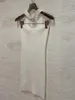 Casual jurken 2024ss zomer sexy vrouwen hoogwaardige wit gebreide halter mouwloze slanke jurk voor vrouwelijke ddxgz2 3.02