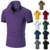 New Multi Color Short Sleeve Mens Polo Shirt Leisure Deer Embroidery Top Outdoor Slim Thin T-shirt