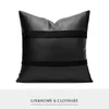 Pillow Home Decor Action Ação Luxo Sentado S Pillos decorativos para Sofá Sala de estar clássica de couro preto clássico arremesso de retalhos