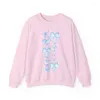 Kvinnors hoodies Cherry Blue Bow Sweatshirt Y2K Coquette Estetic Ribbon Ballet Crewneck Pullover Shirt Trendy Preppy Cute Kawaii Valentine