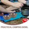 Muggar sojasås rätter utomhus rostfritt stål skål bordsartiklar camping skålar med handtag