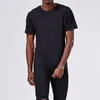 Camisetas masculinas Moda Moda Hip Hop Solid Color Basic Camise