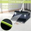 Bezem en dumper ingesteld met lange handgreep draagbare Dustpan bezem combo herbruikbare veger Dustpan set met kamtanden 180 ° roteerbaar