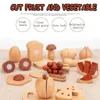 Cucine giocano cibo per bambini in legno naturale a colori e verdure simulazione giocattolo da cucina taglio di frutta cucina giocattoli in legno cognitivo 2443