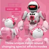 Pink 24g RC robot remote control programming English space touch gesture induction dance Children gift 240321