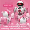 Roze 24G RC Robot Remote Control Programmeren Engelse ruimte Touch Gebaar Inductie Dans Kinderen Geschenk 240321