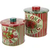 Storage Bottles 2 Pcs Tinplate Candy Jar Christmas Containers Cookie Shirt Boxes For Presents With Cover