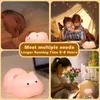 Nattlampor LED Hippo Cartoon Cute Animals Silicone Lamp uppladdningsbar USB Barn födelsedagspresenter Ögonskyddsdekor Lampor