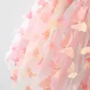 Summer Kids Girls Dress Dress Dress Sfule Dulle Abite Flower Butterfly Fashion Sospeso per Feste Stage Show 240403