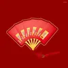 Gift Wrap Cartoon Lucky Money Exquisite Chinese Wish Fan Shape Pockets Blessing Year Red Envelope Spring Festival