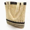 Dinner Package New Wholesale Retail Striped Single Shoulder Grass Woven Bag with Womens Versatile Vacation Beach