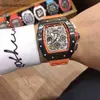 Lyxklockor Replicas RichAdmills Automatic Chronograph Arvur Silikon Designer Vattentäta armbandsur Fullt rostfritt stål Högkvalitet