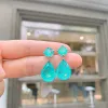 Boucles d'oreilles QTT 2022 Fashion Elegant Sleed Earring Bringle Paraiba Emerald Tourmaline Boucles d'oreilles pour femmes Boucles d'oreilles Perles Jewelry Gift 12 * 16