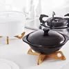 Kitchen Storage Bamboo Pot Rack Detachable Cross Wooden Mat Insulated Anti Scald Tableware Drain Tray Cooling Dish Accessories