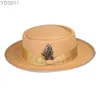 Chapéus de aba larga Bucket Hot Selling Pork Pie Hat Fedora line top line bow line clássico britânico mass e feminino jazz sombrero hombre yq240403