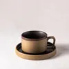 Muggar Retro Ceramic Cup Coffee and Saucer Set Japanese Style Stoare European Luxury gängad stor kapacitet 250 ml