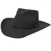 Beretten coole cowboyhoeden pu riem platte tophoed unisex rollenspel feestkostuum fedoras