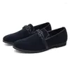 Casual Shoes Pommel Loafers for Men Wedding Suede Business Handmade klänning Storlek 38-48