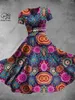 Повседневные платья 3D Printed Floral Loveself Series Маленькое свежее V-образное платье с короткими рукавами A