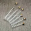 Stencils 20pcs/lot Dia 12mm 13mm 15mm 18mm Clear Lab Glass Test Tube with Cork Stoppers Round Bottom Tube Container Laboratory Supplies