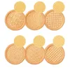 Moldes de cozimento 6pcs Silicone Cookie Stamps Set Geo Geometric Figura Cortador com alça Biscoito Embossing Mold Acessórios