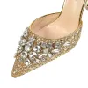 Stivali 2023 Donne estate 9,5 cm tacchi alti sandali cristallini Lady glitter bling dà paillettes paillettes nuziali gambere