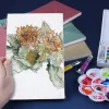 Papper Baohong Artists akvarellpapper Texturerat kudde för färgpennor med färgpennor Kolpastell och akryl 20 ark 300gsm Art