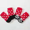 Skarpetki odzieżowe dla psów 4PCS Winter Warm Cotton for Small Medium Dogs Anti-Slip Knit Sock Protect