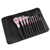 Rancai 11pcs Make -up Pinsel Set Walnussgriff Pulver Rougeer Lip Eyeliner Lidschatten Mikrokristalline Seidenbürste Schönheit Werkzeuge Kit 240403