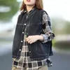 Coletes femininas vintage denim colete mulheres primavera outono coreano casual com sem mangas jaqueta feminina moda solta jeans colete outerwear