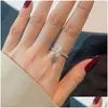 Wedding Rings Luxury Gold Wed Designer Ring For Woman 925 Sterling Sier Diamond Round Oval 5A Zirconia Womens Love Eternity Promise Dhyok