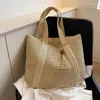 Sacchi da sera Eleganti donne con paglia Woven Borse Women Holiday Beach Commute Casual Tote Top-Handle Fashion RETRO 2024