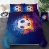 Bedding Sets Beddingoutlettlet Football Water and Fire Toupet Capa meninos adolescentes Decoração de poliéster Conjunto de amantes