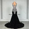 Платья для вечеринок Sparkly Red Sequin Mermaid Prom 2024 Роскошные серебряные хрустальные платья из бисера