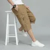 Shorts masculins POCHES SULPS Été avec bouton élastique à fermeture éclair Haute taille occasionnelle pantalon lâche Style Preppy Forme