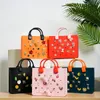 The orange guy Pink Casual Waterproof Travel Tote Bag Women Fashion EVA Punched Handbag Fit Charms Outdoor Beach Bags 240322