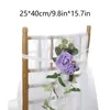 Fleurs décoratives fleur de fête extérieure chaise arrière décoration artificiel tissu de soie légère boucle violette avec banquet de mariage