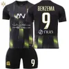 Jersey Jersey Jeddah Saudi United Taille à l'extérieur Benzema Jersey set pour les adultes et les enfants