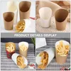 Wegwerpbekers rietjes 50 pc's chip cup voedselcontainers draagbare friet honingraatpapier Franse kraft mok
