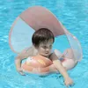 Baby Swimming Float With Canopy Inflatable Infant Ring Kids Pool Accessories Circle Bathing Summer Toys 240321