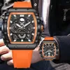 Polshorloges lige mode schedel horloge voor mannen top sport waterdichte chronograaf kwarts relogios masculino
