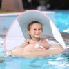Baby Swimming Float With Canopy Inflatable Infant Ring Kids Pool Accessories Circle Bathing Summer Toys 240321