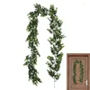 Flores decorativas Garland de eucalipto con 5.9 pies Corona de Navidad Artificial Decors Home Green para verde ajustable para