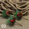 Decorative Flowers Artificial Plants Fake Pine Needle For DIY Christmas Wreaths Wedding Decoration Simulation Snowflake Needles Picks